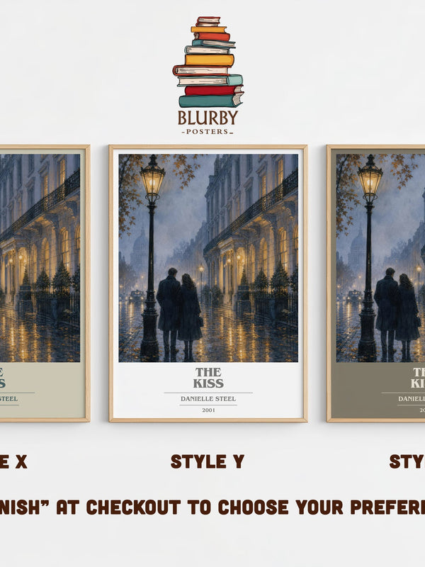 The Kiss book cover print in frame leaning in hallway – romance wall art
