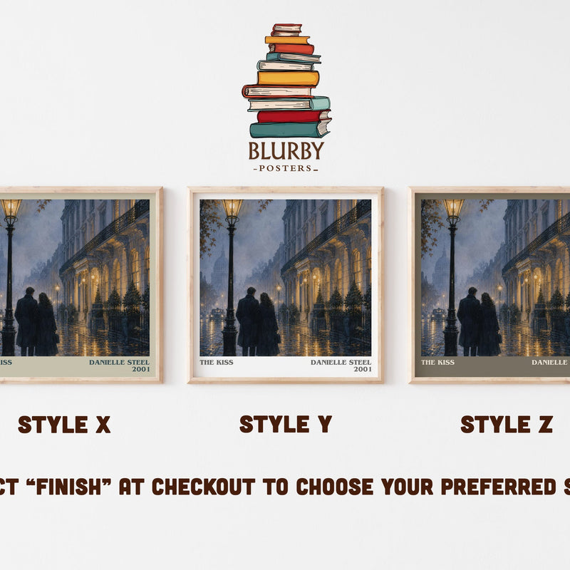 The Kiss literary print in frame leaning in hallway – romance wall art