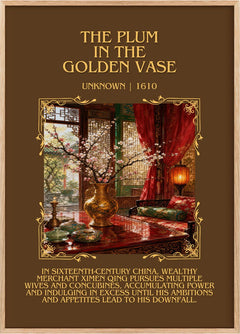 The Plum in the Golden Vase Minimalist Book Poster by Unknown