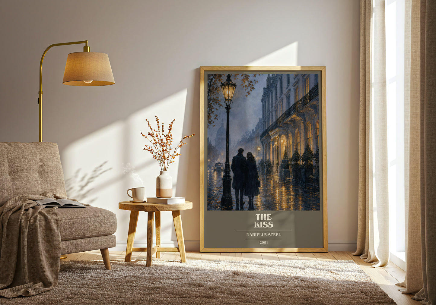 The Kiss book cover print on bookshelf – Danielle Steel fan gift