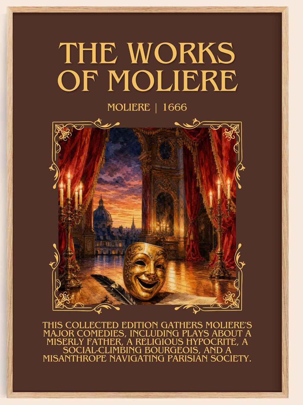 The Works of Moliere Minimalist Book Poster by Molière – book poster