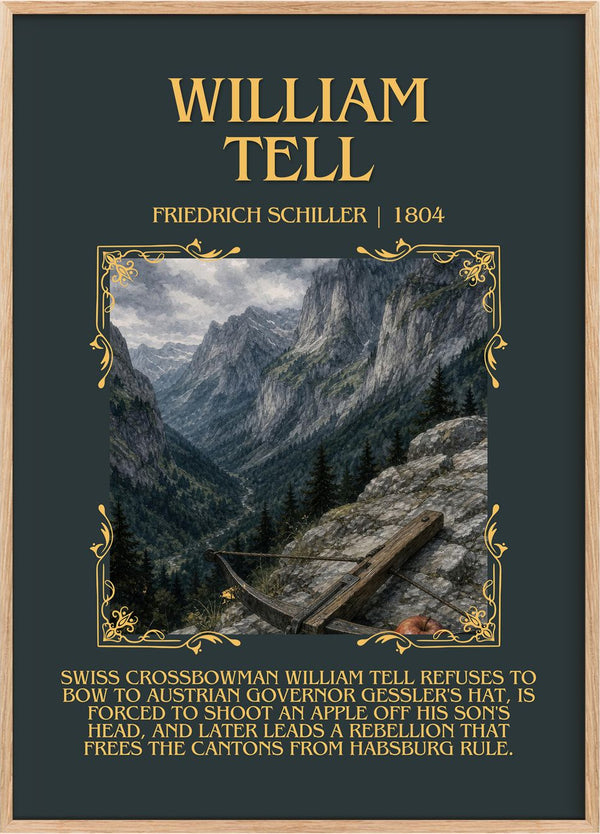 William Tell Minimalist Book Poster by Friedrich Schiller