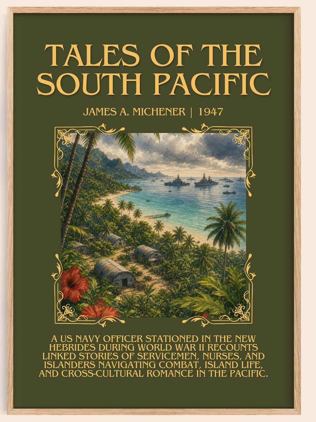 Tales of the South Pacific Minimalist Book Poster by James A. Michener – book poster