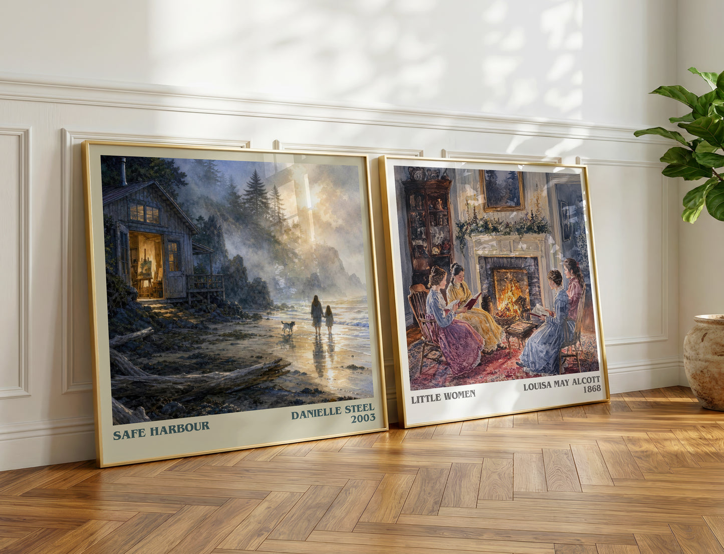Safe Harbour literary print on bookshelf – Danielle Steel fan gift