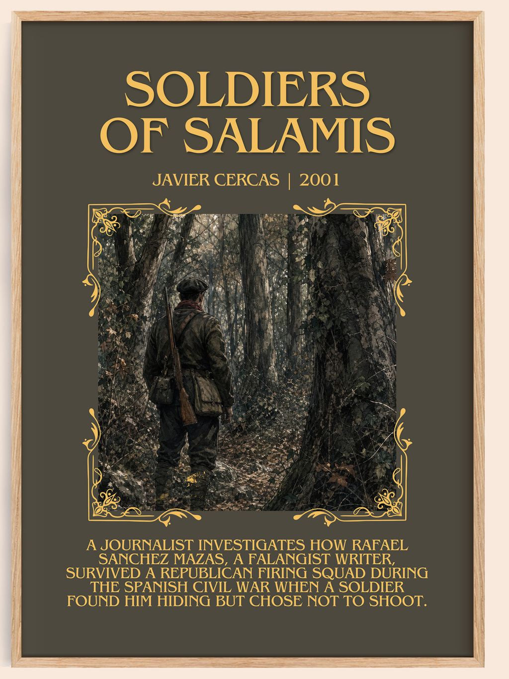 Soldiers of Salamis Minimalist Book Poster by Javier Cercas – book poster