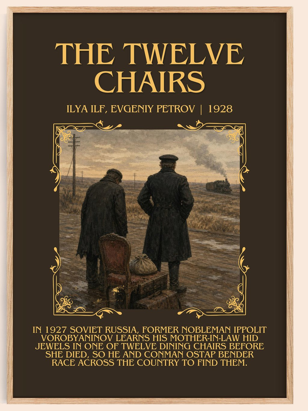 The Twelve Chairs Minimalist Book Poster by Ilya Ilf, Evgeniy Petrov – book poster