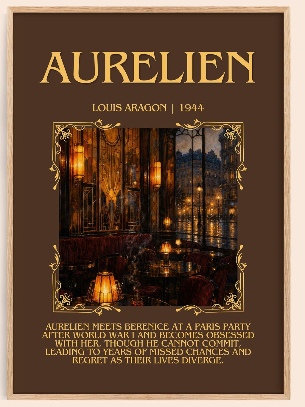 Aurélien Minimalist Book Poster by Louis Aragon – book poster