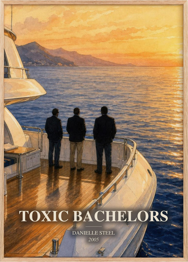 Toxic Bachelors Book Watercolour Illustration by Danielle Steel