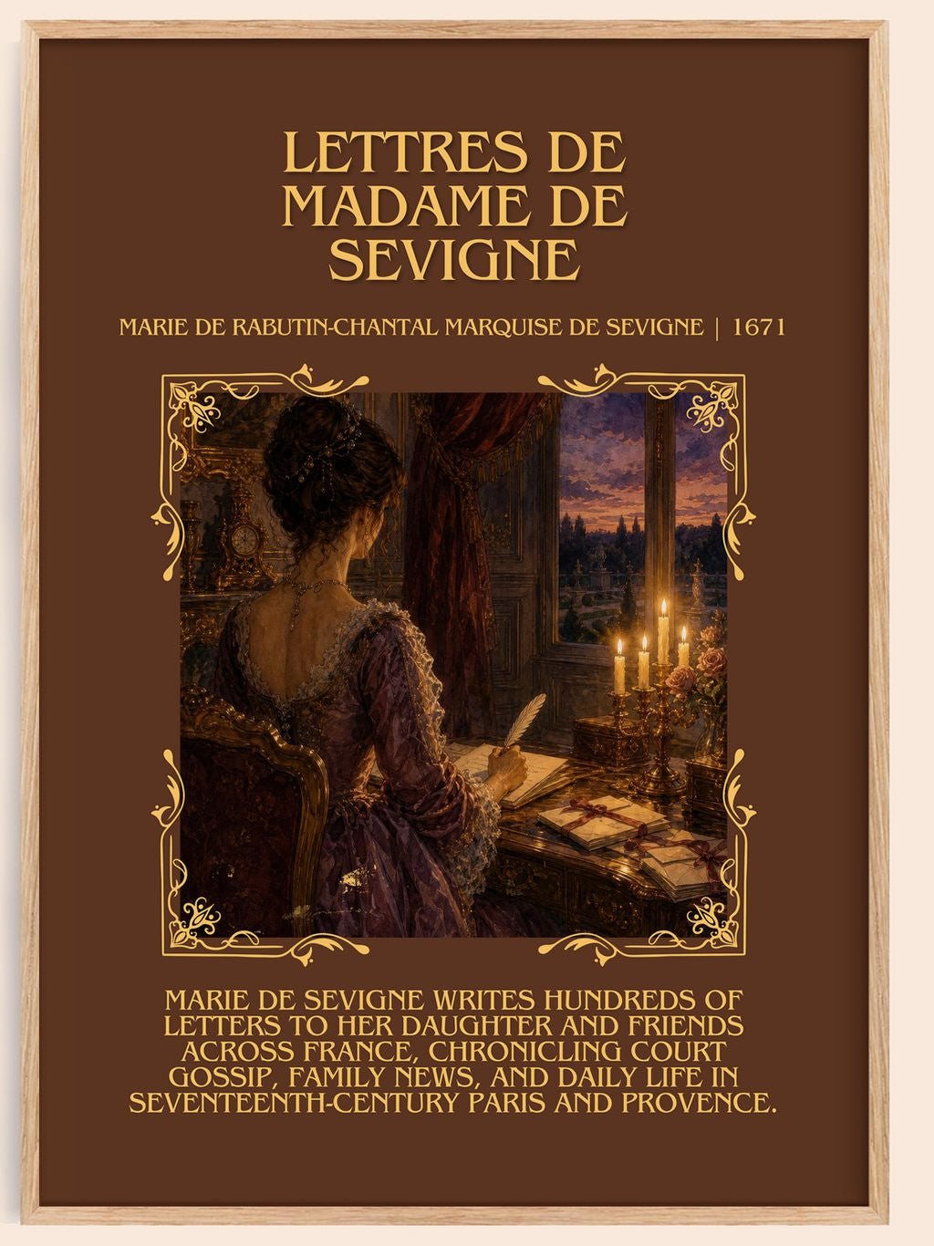 Lettres de madame de Sévigné Minimalist Book Poster by M. Sévigné – book poster