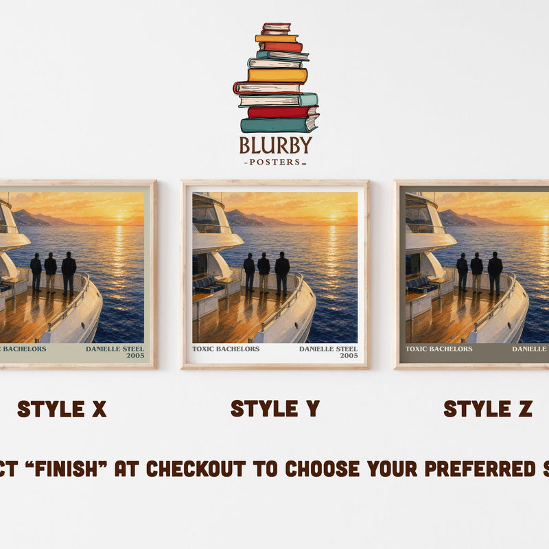 Toxic Bachelors literary print in frame leaning in hallway – romance wall art