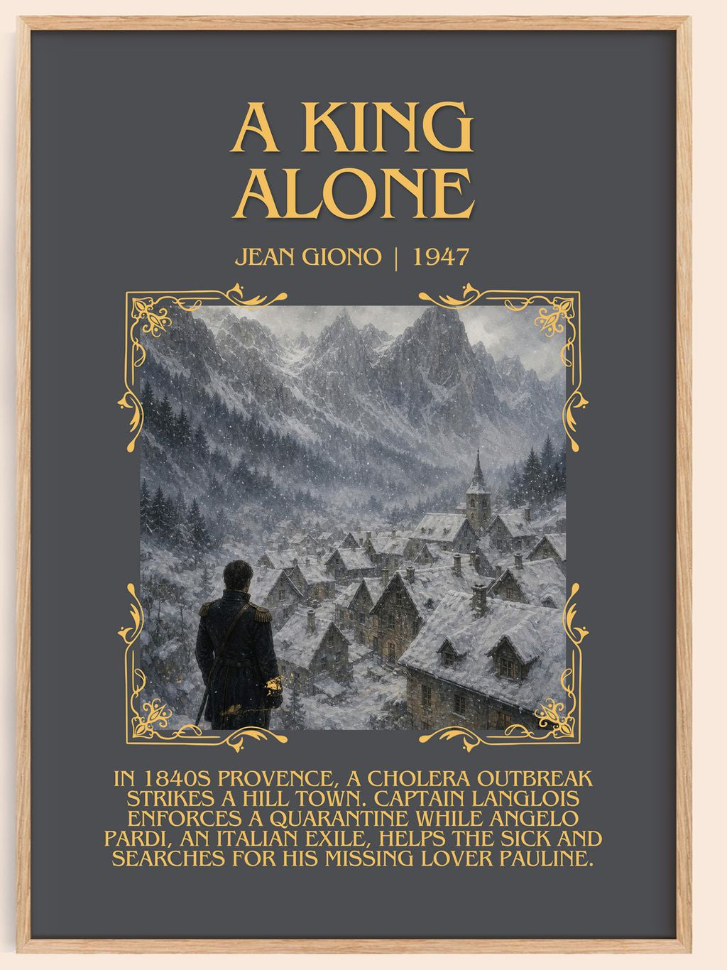 A King Alone Minimalist Book Poster by Jean Giono – book poster
