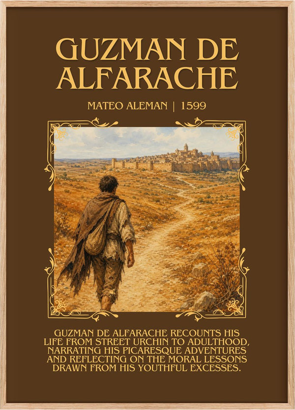 Guzmán de Alfarache Minimalist Book Poster by Mateo Alemán
