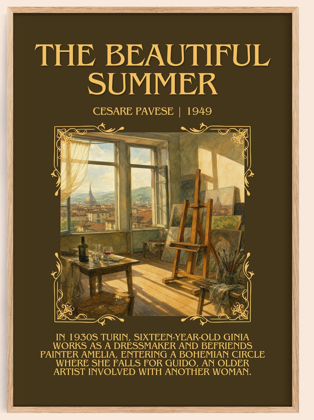 The Beautiful Summer Minimalist Book Poster by Cesare Pavese – book poster
