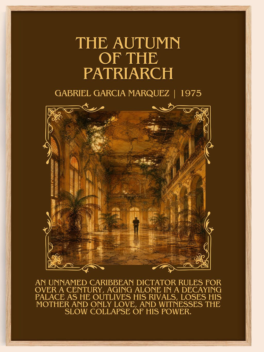 Autumn of the Patriarch Minimalist Book Poster by G. Márquez – book poster
