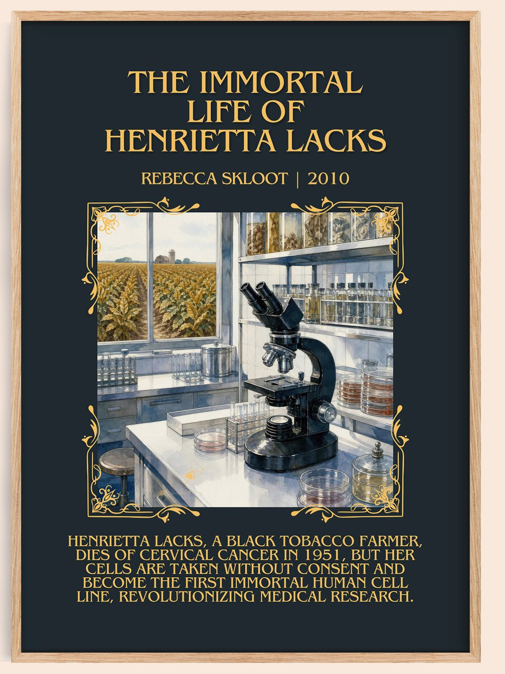 Immortal Life of Henrietta Lacks Minimalist Book Poster by R. Skloot – book poster