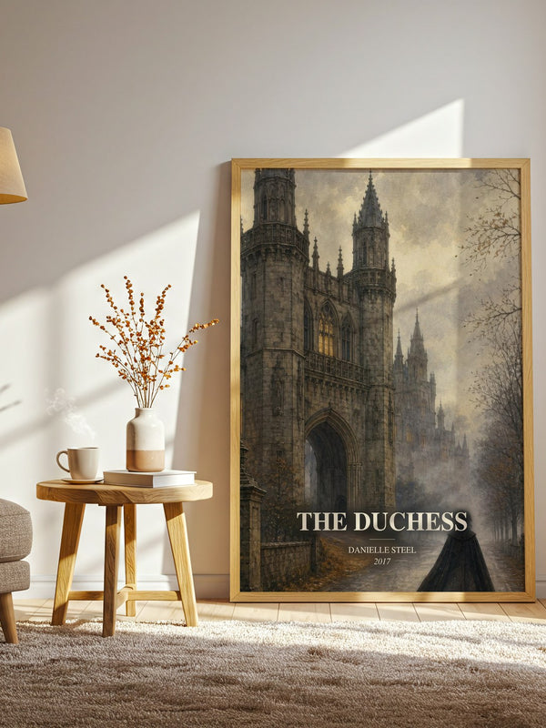The Duchess watercolour print in frame leaning in hallway – historical fiction wall art