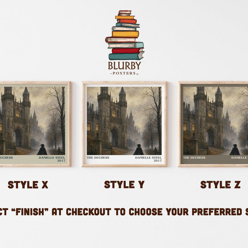 The Duchess literary print in frame leaning in hallway – historical fiction wall art
