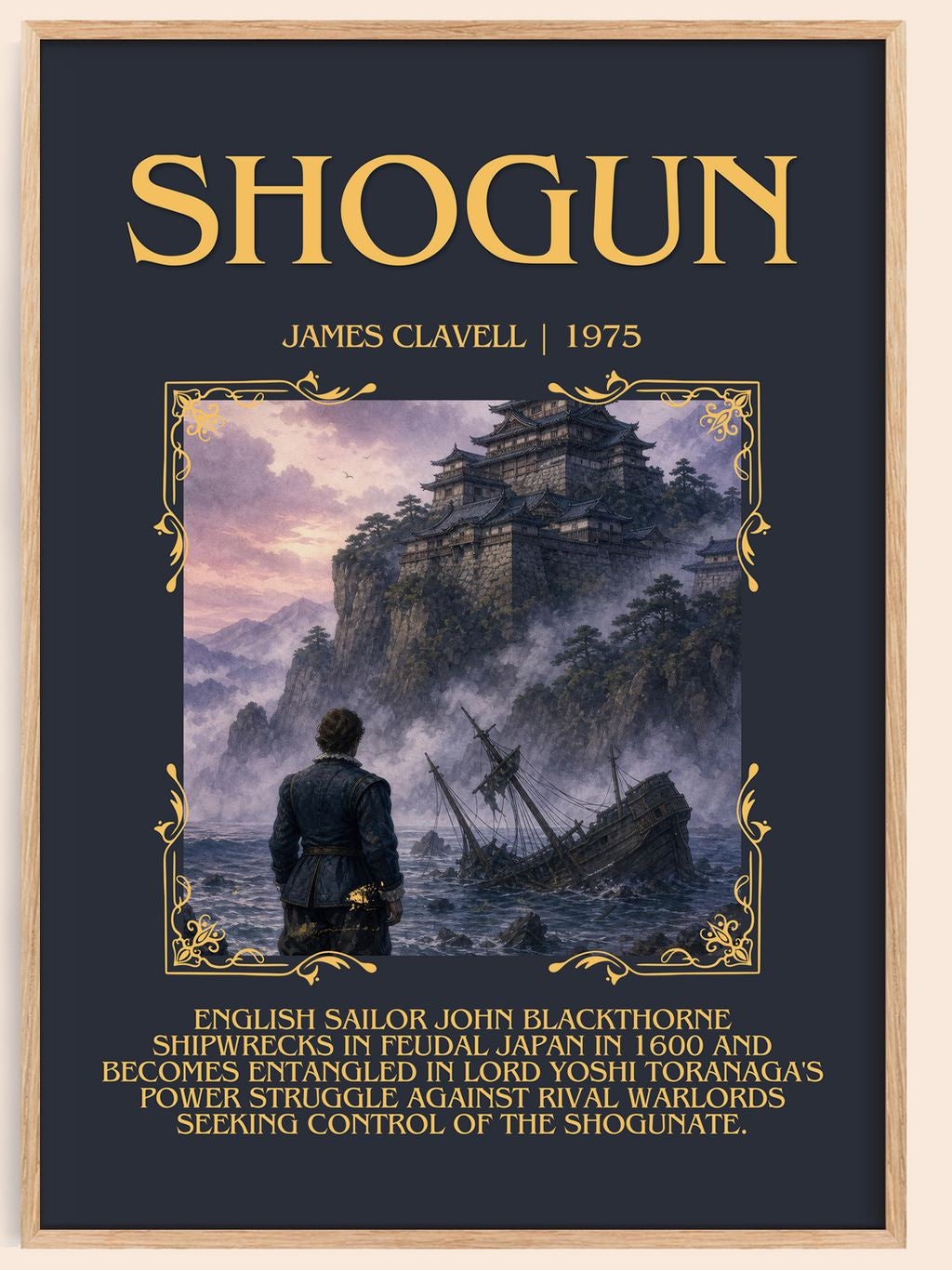 Shogun Minimalist Book Poster by James Clavell – book poster