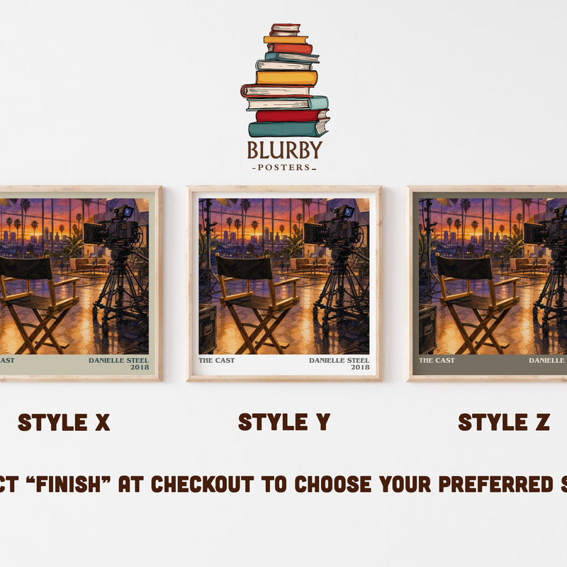 The Cast literary print in frame leaning in hallway – contemporary fiction wall art