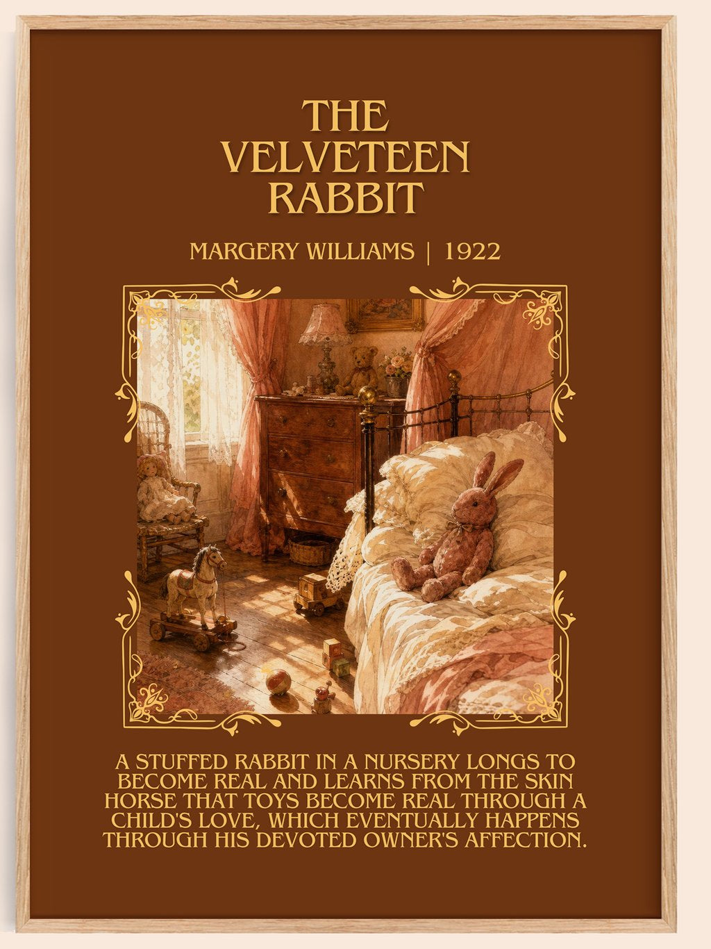 The Velveteen Rabbit Minimalist Book Poster by Margery Williams – book poster