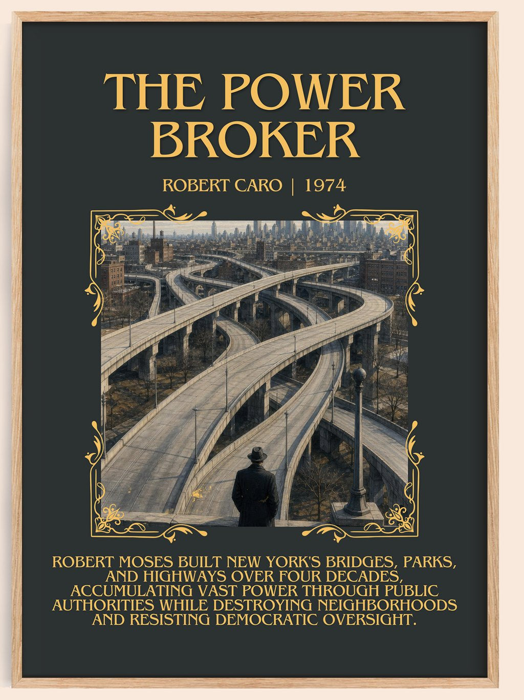 The Power Broker Minimalist Book Poster by Robert Caro – book poster