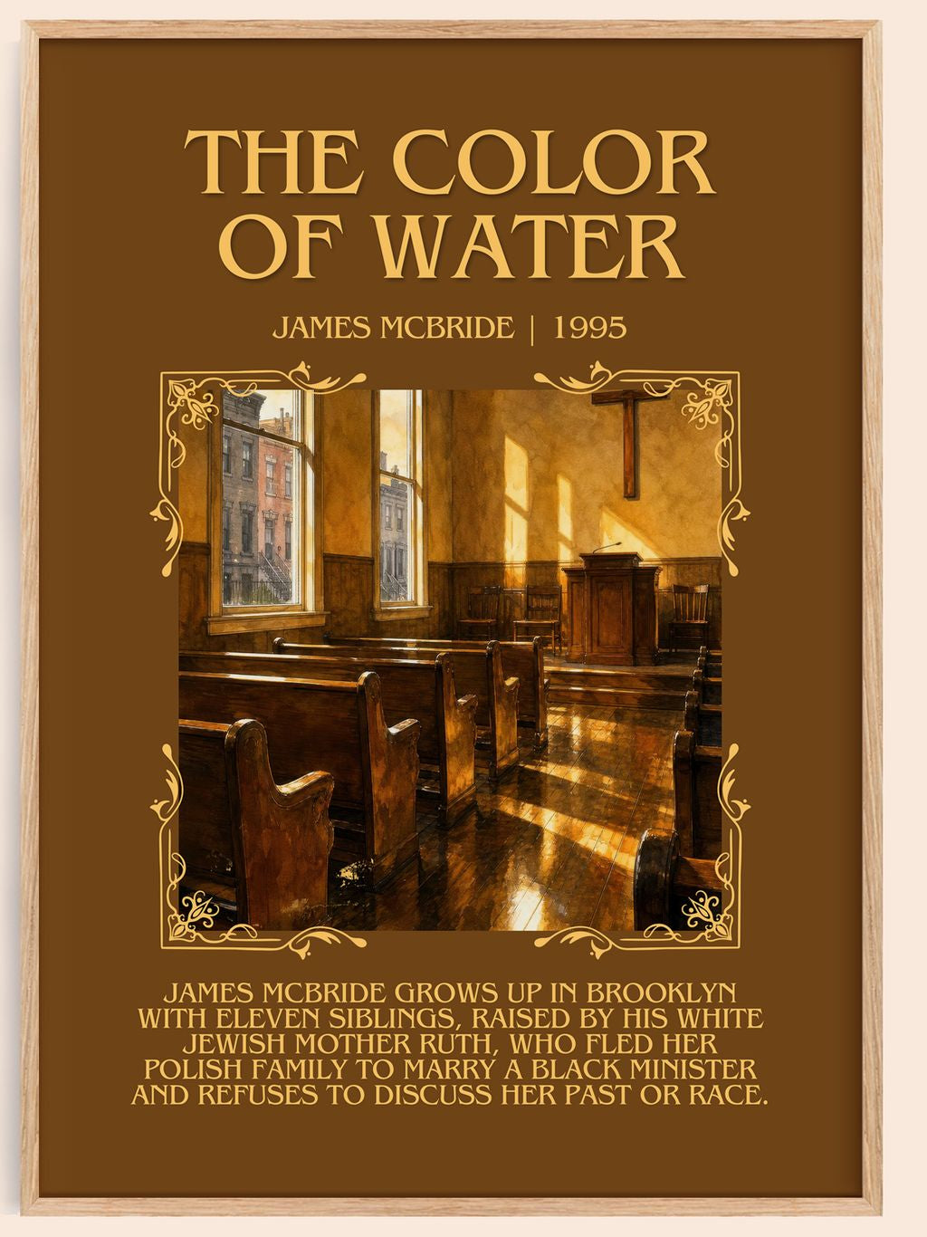 The Color of Water Minimalist Book Poster by James McBride – book poster