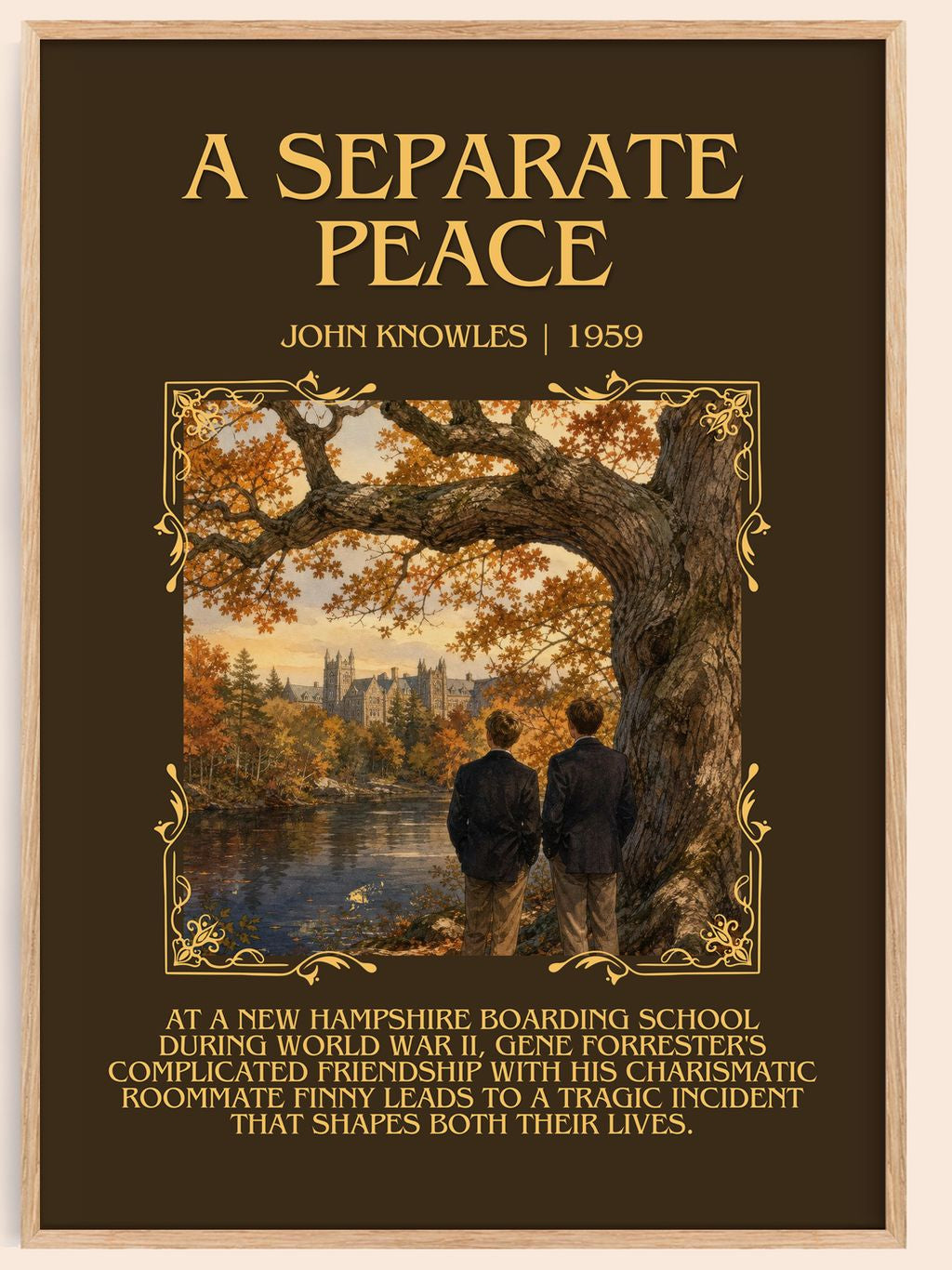 A Separate Peace Minimalist Book Poster by John Knowles – book poster