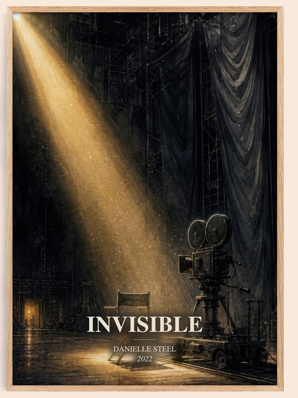 Invisible watercolour book poster by Danielle Steel – framed literary art print