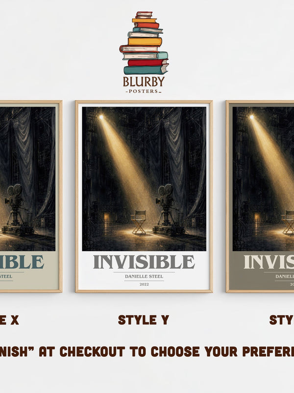 Invisible book cover print in frame leaning in hallway – romance wall art