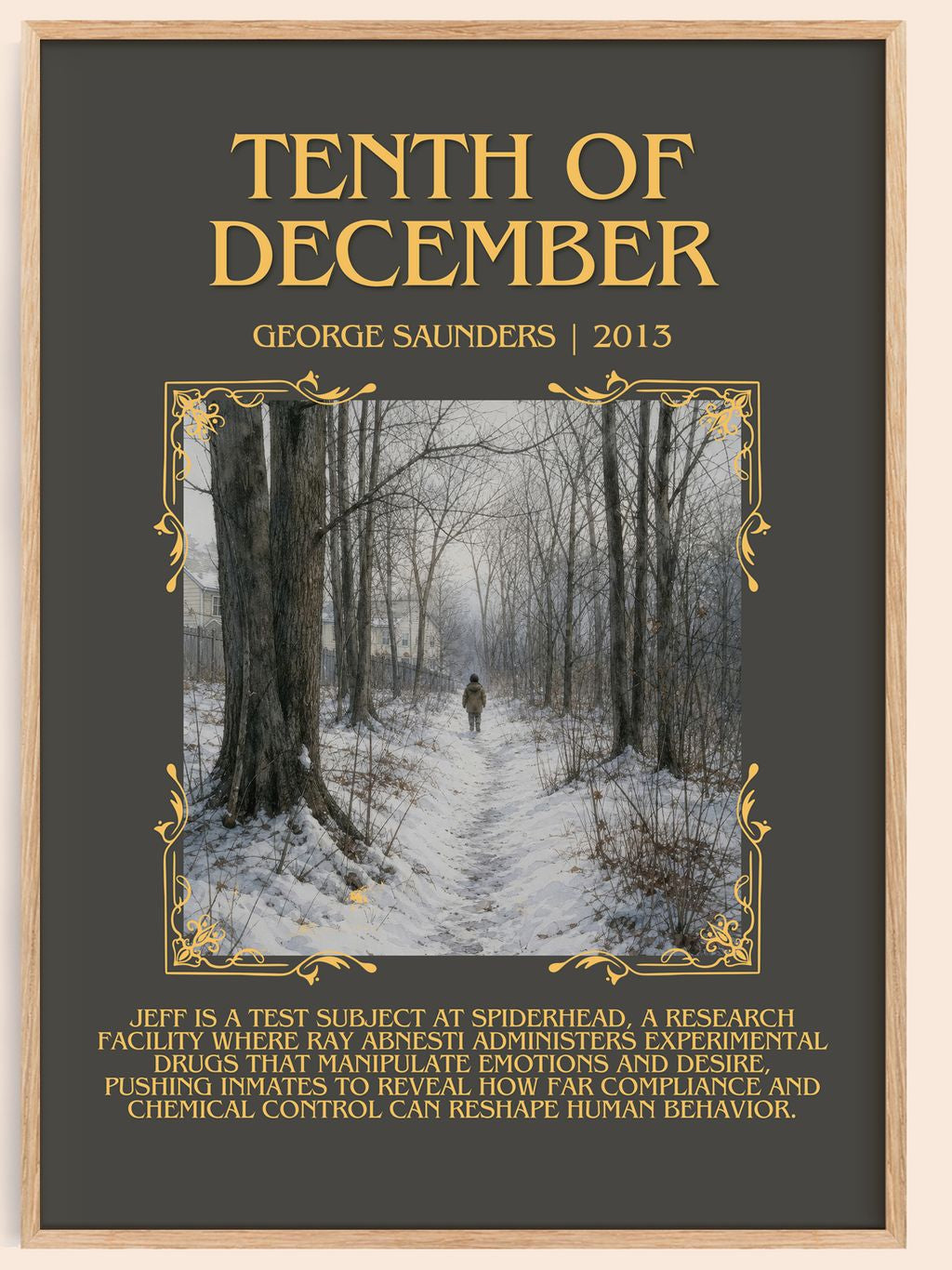 Tenth of December Minimalist Book Poster by George Saunders – book poster