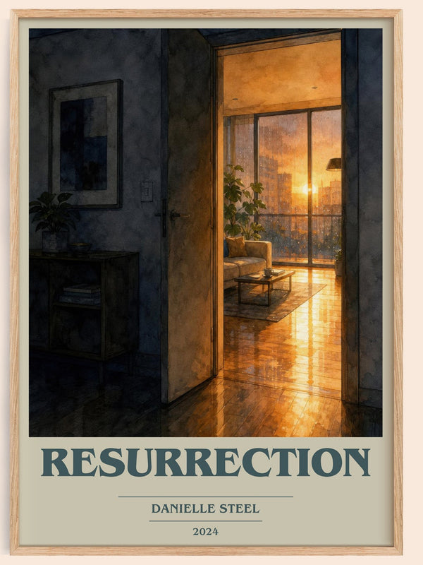 Resurrection book cover book poster by Danielle Steel – framed literary art print