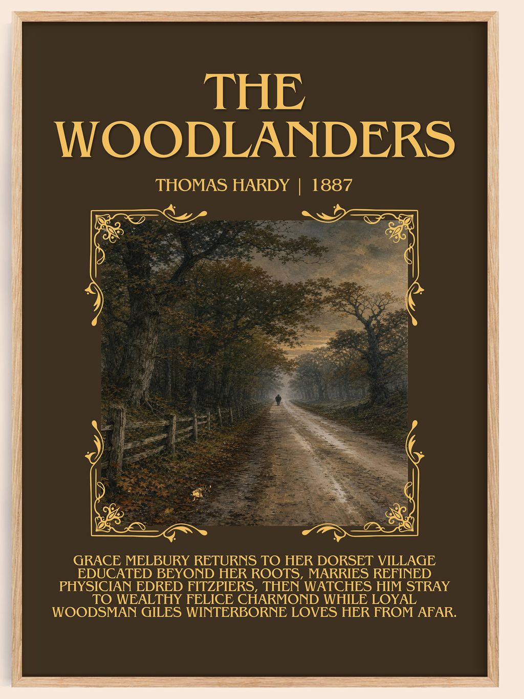 The Woodlanders Minimalist Book Poster by Thomas Hardy – book poster