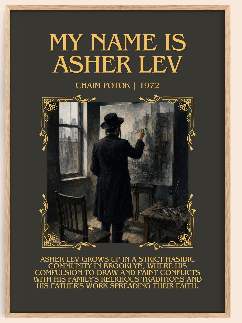 My Name Is Asher Lev Minimalist Book Poster by Chaim Potok – book poster