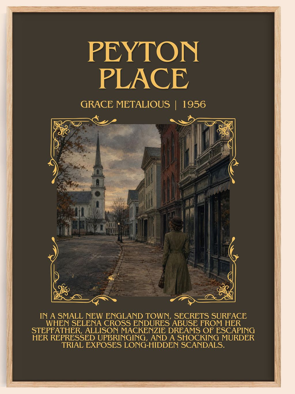 Peyton Place Minimalist Book Poster by Grace Metalious – book poster