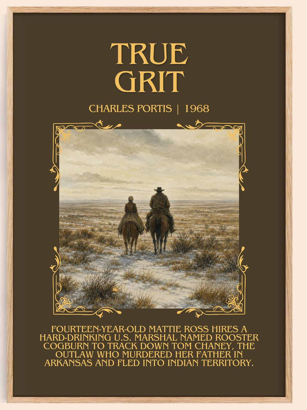 True Grit Minimalist Book Poster by Charles Portis – book poster