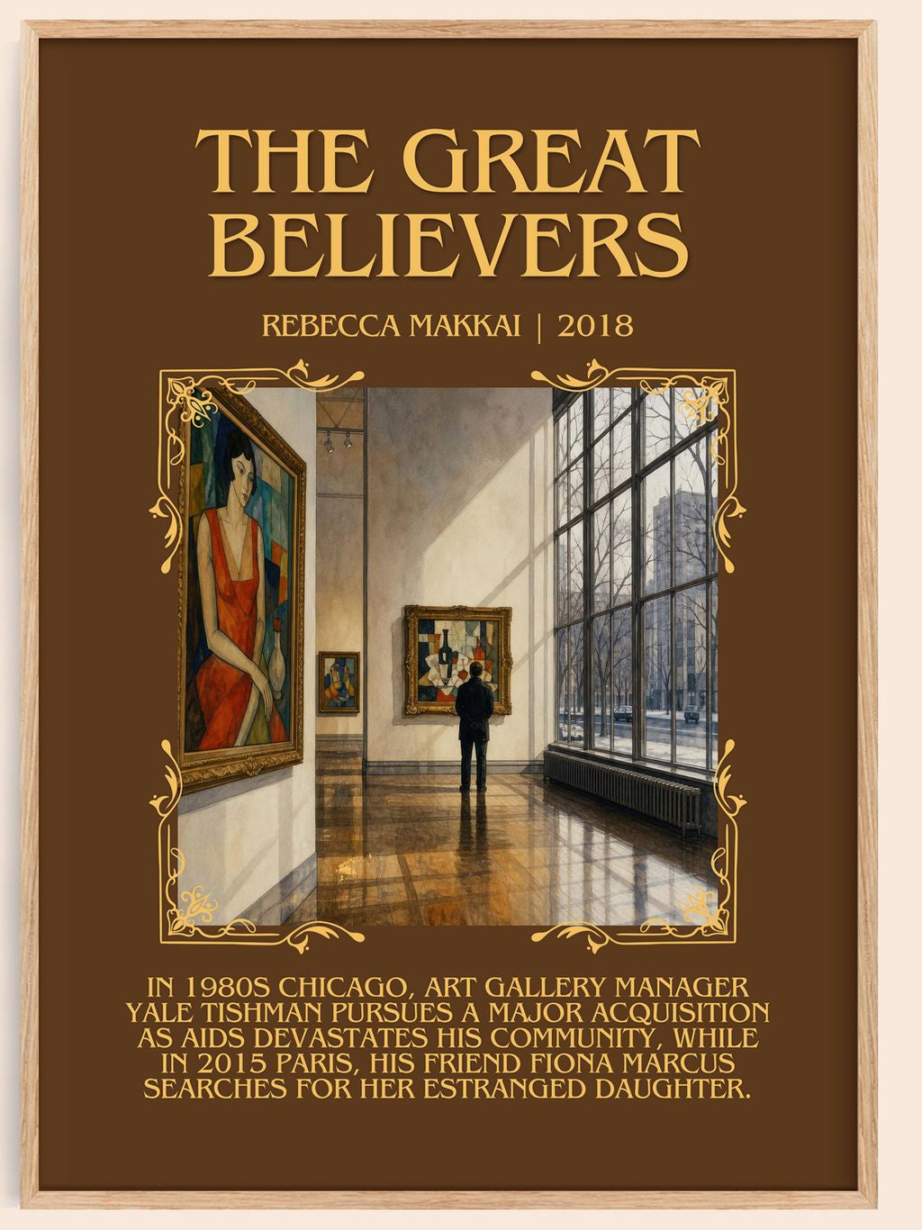 The Great Believers Minimalist Book Poster by Rebecca Makkai – book poster