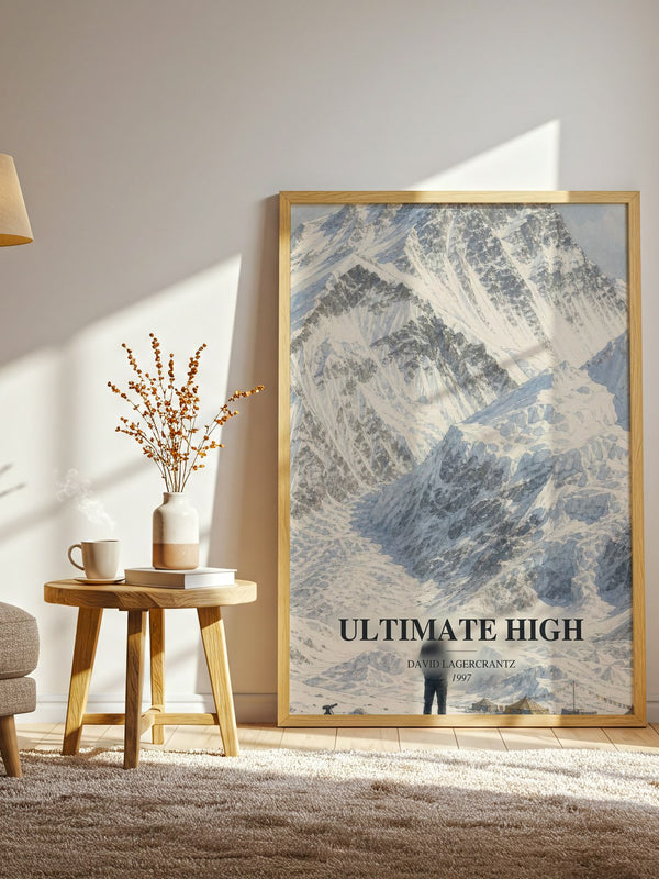 Ultimate High watercolour print in frame leaning in hallway – non fiction wall art