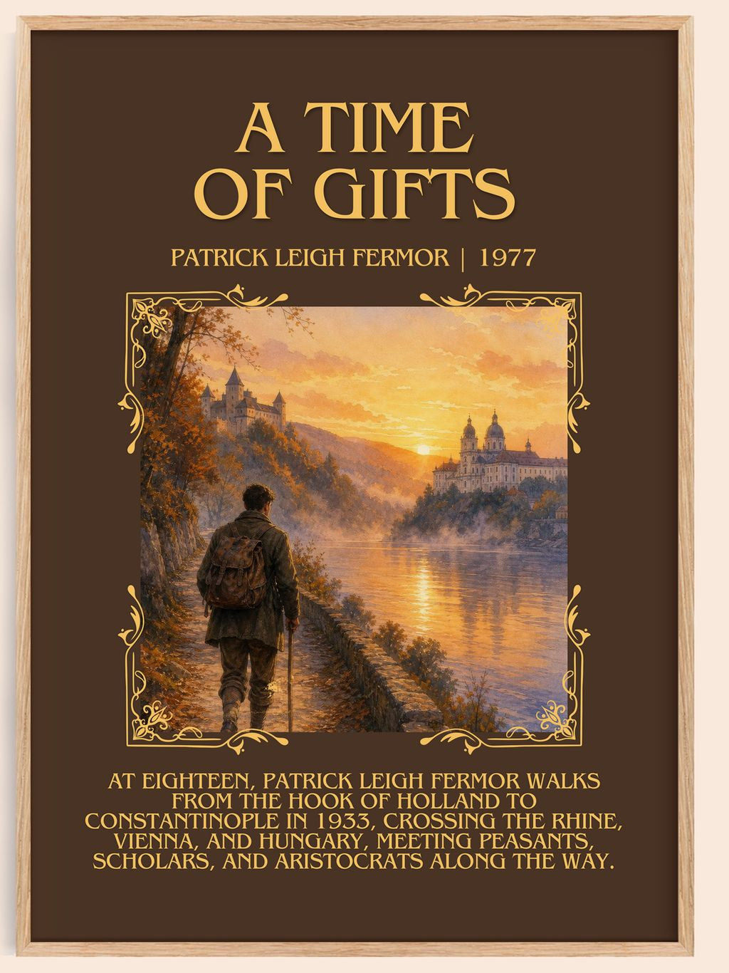 A Time Of Gifts Minimalist Book Poster by Patrick Leigh Fermor – book poster