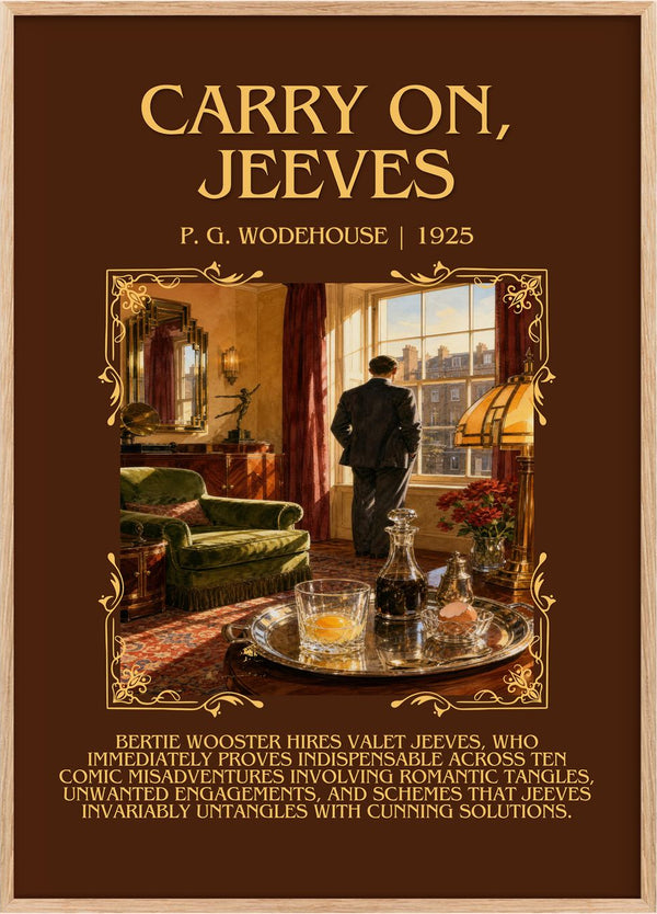 Carry On, Jeeves Minimalist Book Poster by P. G. Wodehouse