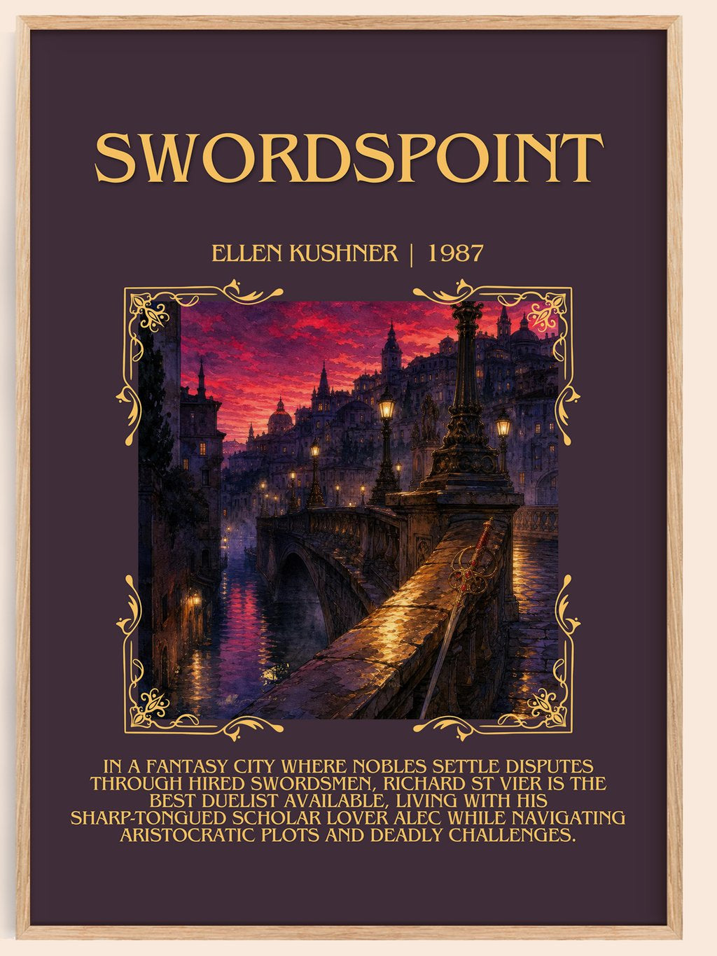 Swordspoint Minimalist Book Poster by Ellen Kushner – book poster