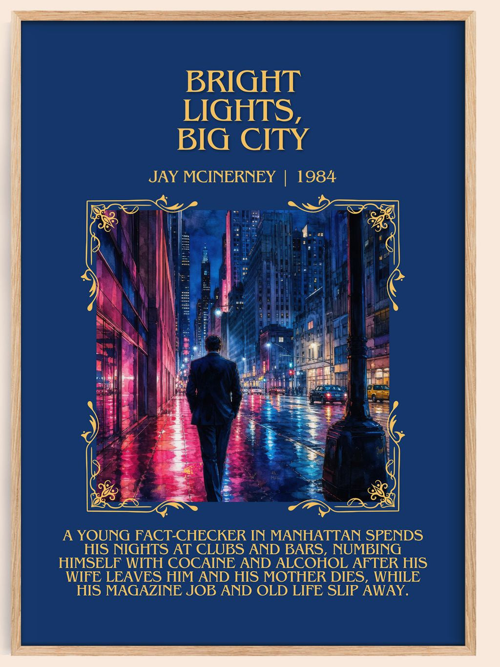 Bright Lights, Big City Minimalist Book Poster by Jay McInerney – book poster