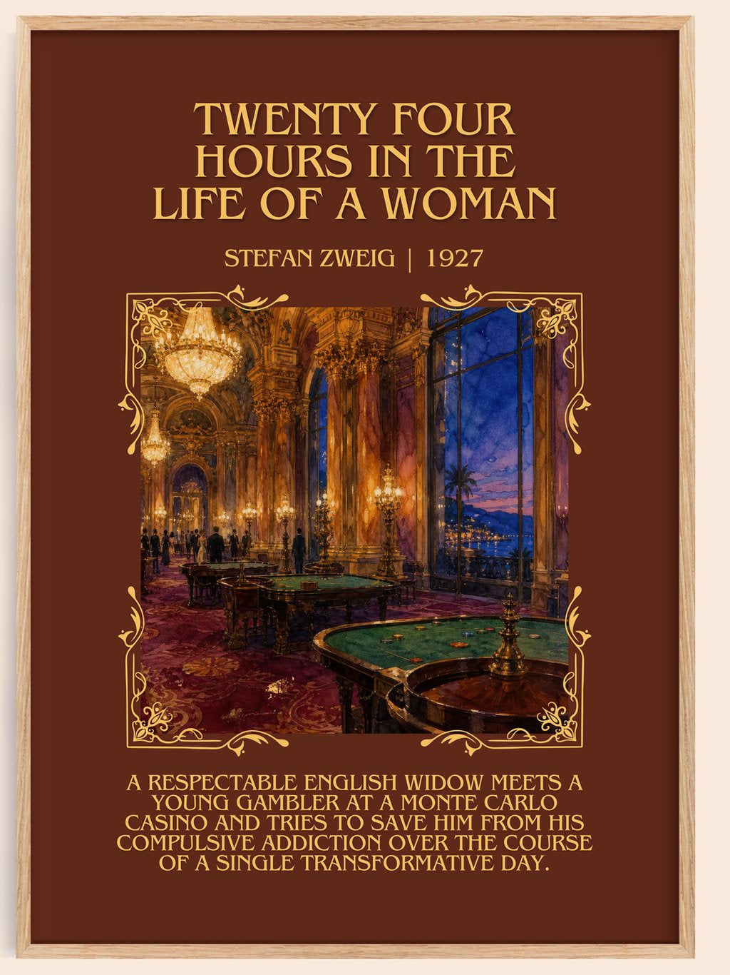 Twenty Four Hours In The Life Of A Woman Minimalist Book Poster by Stefan Zweig – book poster