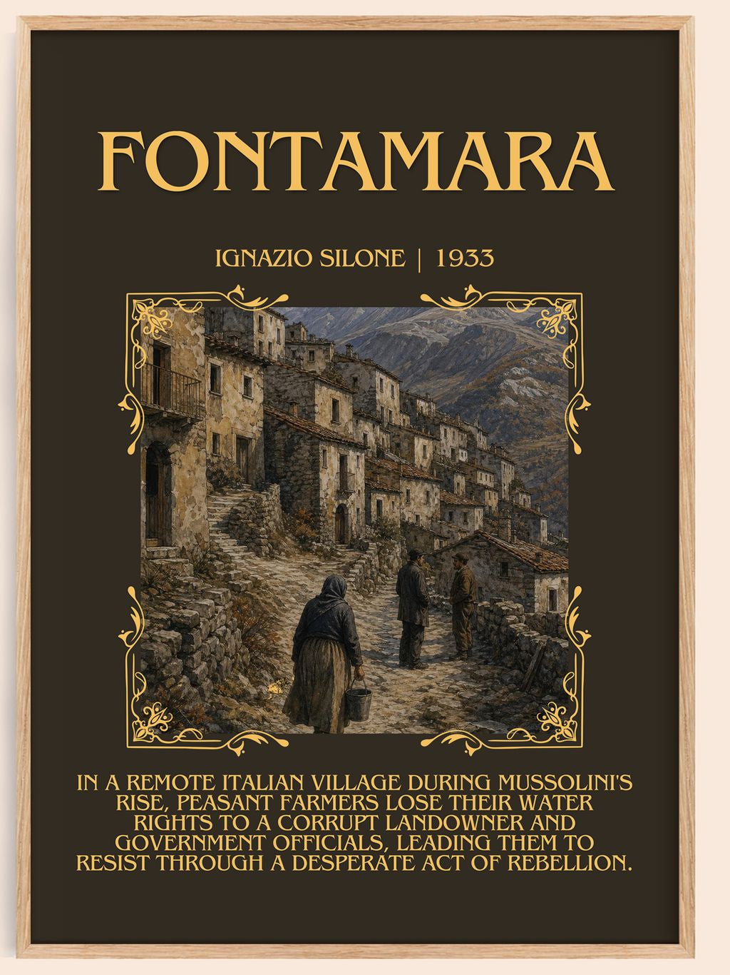 Fontamara Minimalist Book Poster by Ignazio Silone – book poster