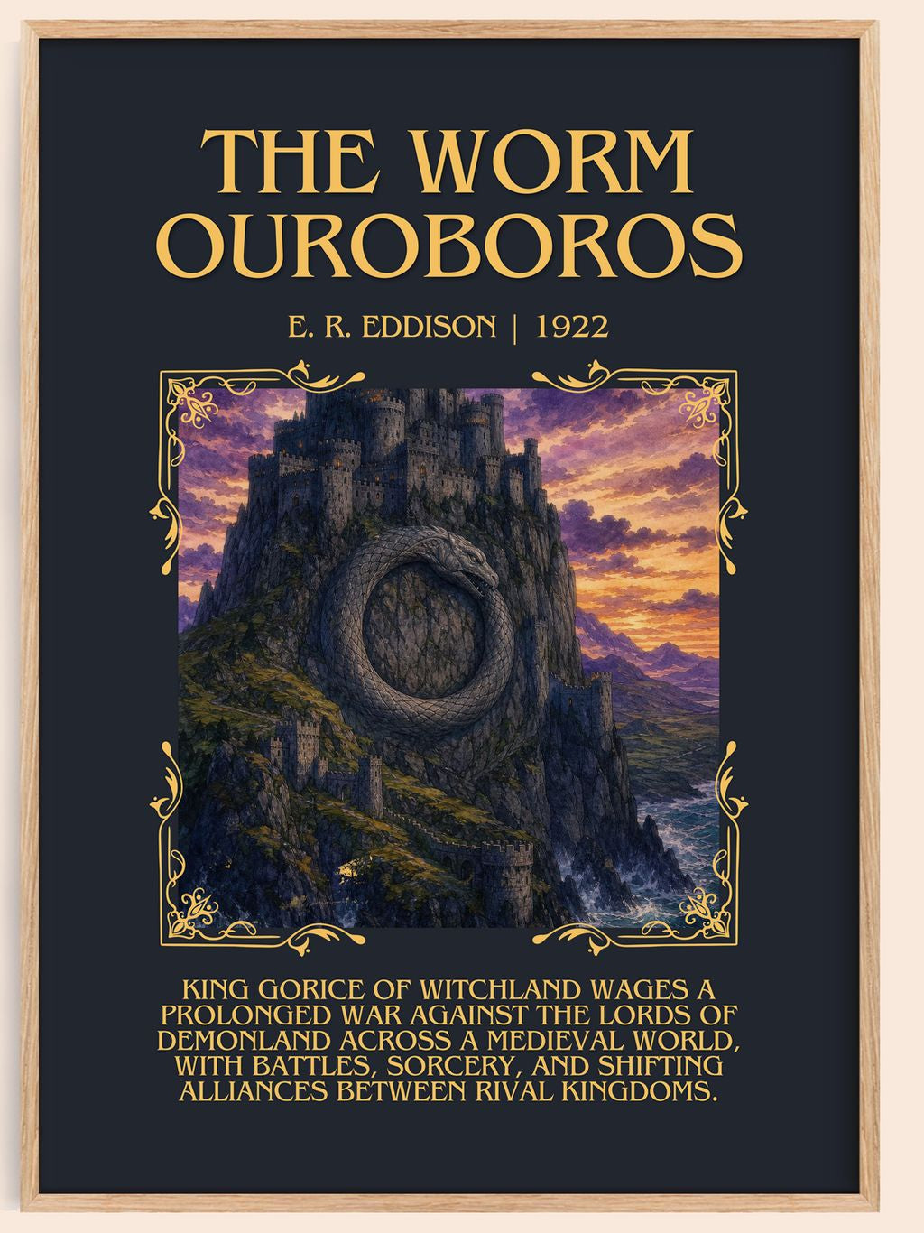 The Worm Ouroboros Minimalist Book Poster by E. R. Eddison – book poster