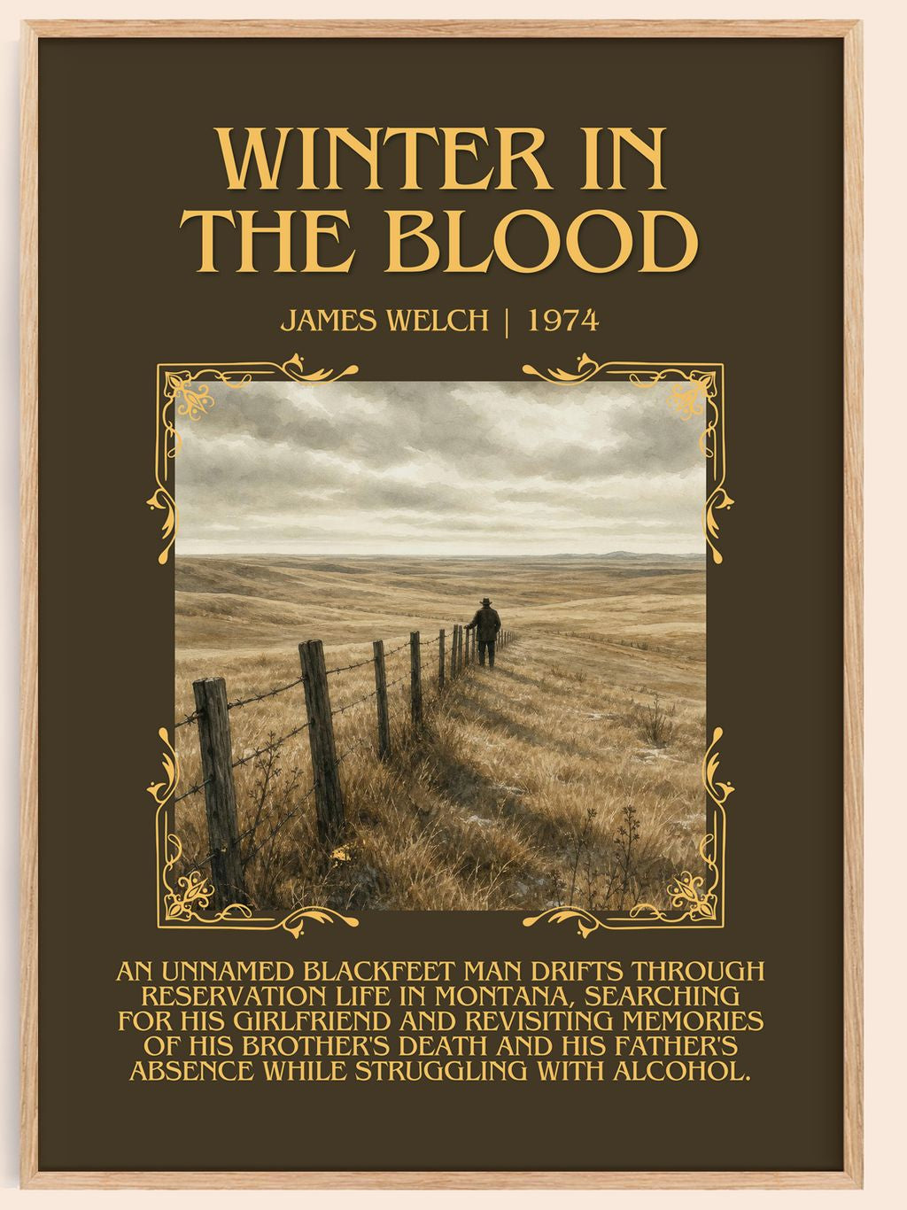 Winter In The Blood Minimalist Book Poster by James Welch – book poster