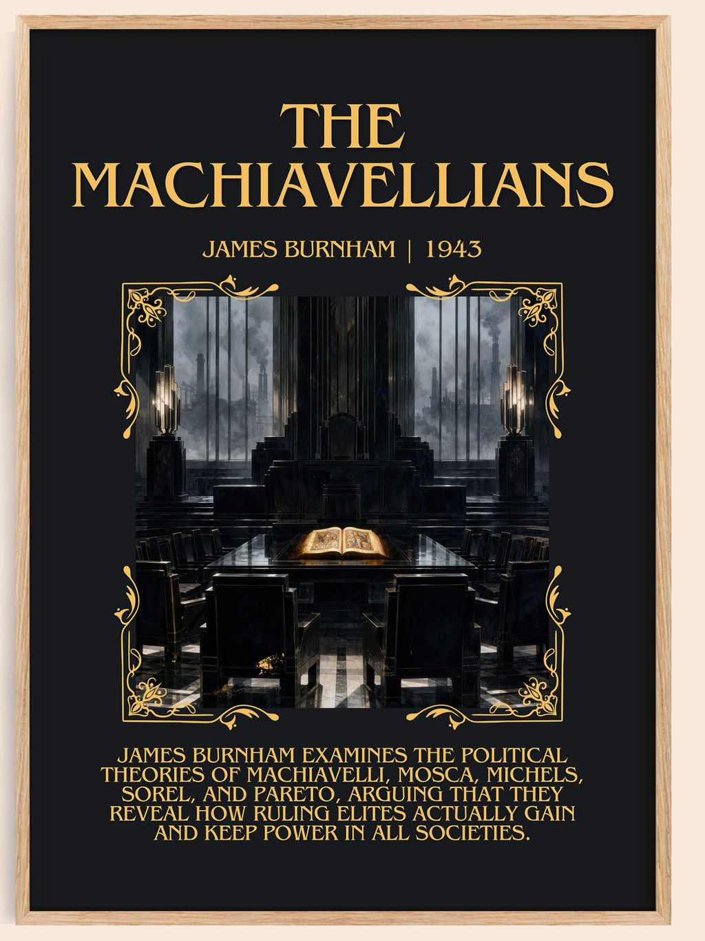 The Machiavellians Minimalist Book Poster by James Burnham – book poster