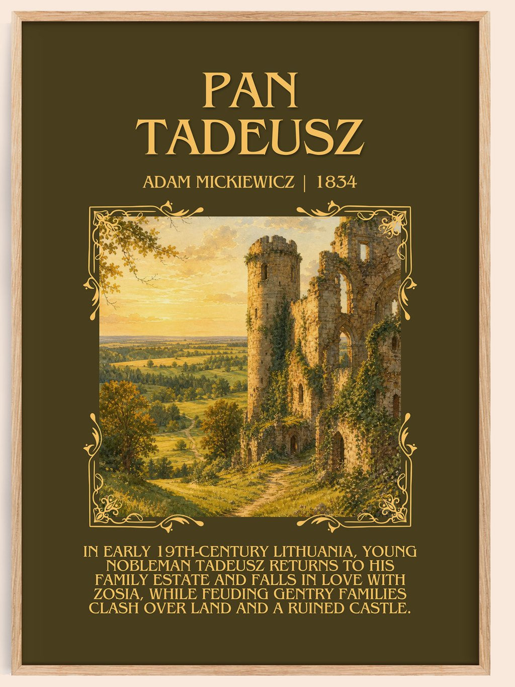 Pan Tadeusz Minimalist Book Poster by Adam Mickiewicz – book poster