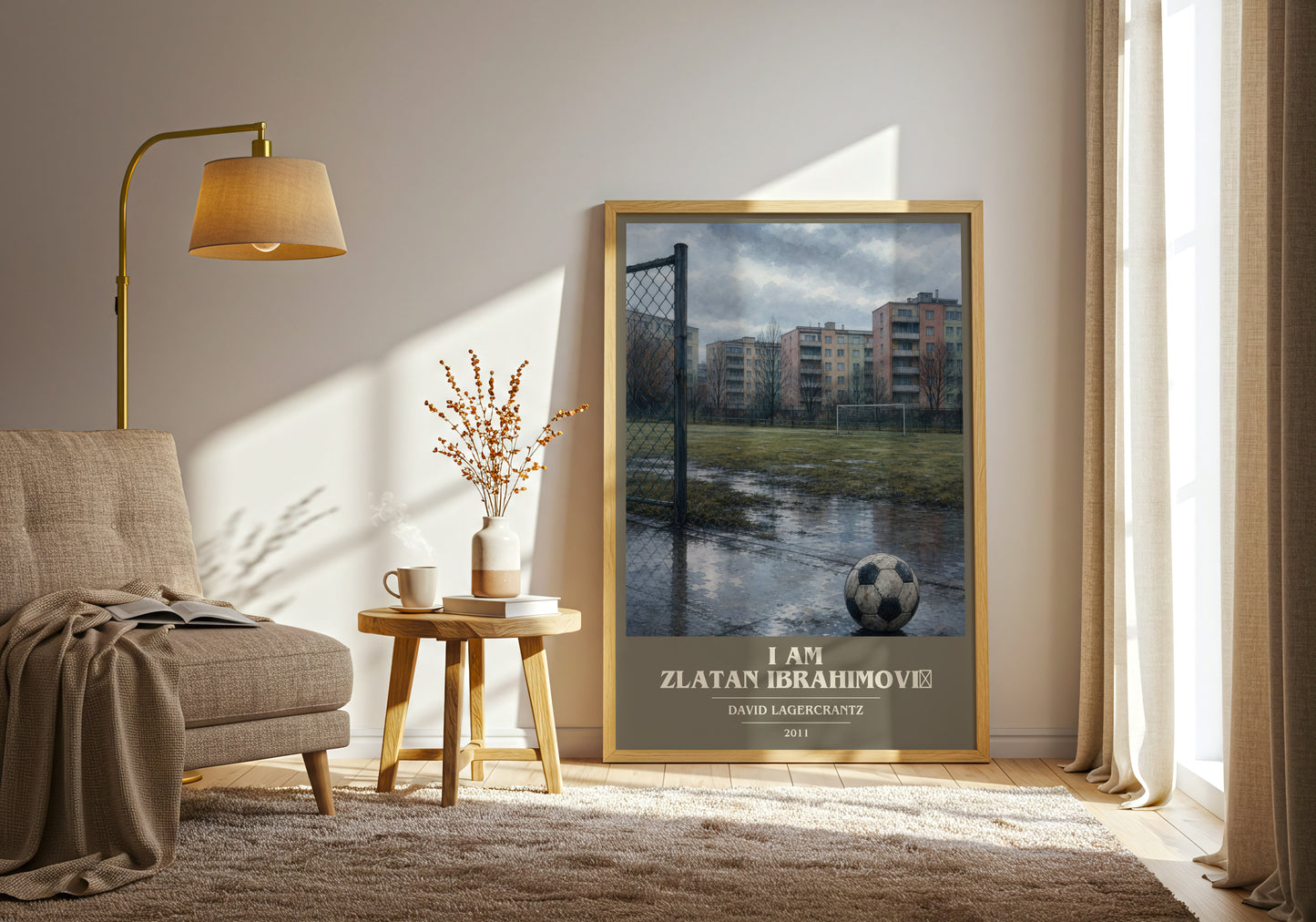 I Am Zlatan Ibrahimović book cover print on bookshelf – David Lagercrantz fan gift