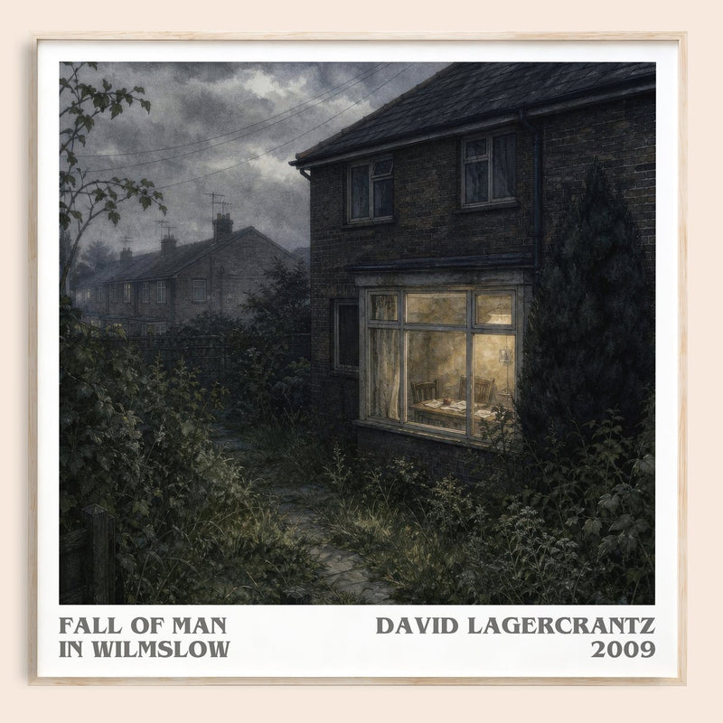 Fall Of Man In Wilmslow literary book poster by David Lagercrantz – framed literary art print
