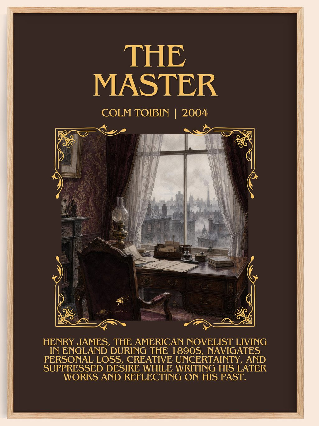 The Master Minimalist Book Poster by Colm Toibin – book poster